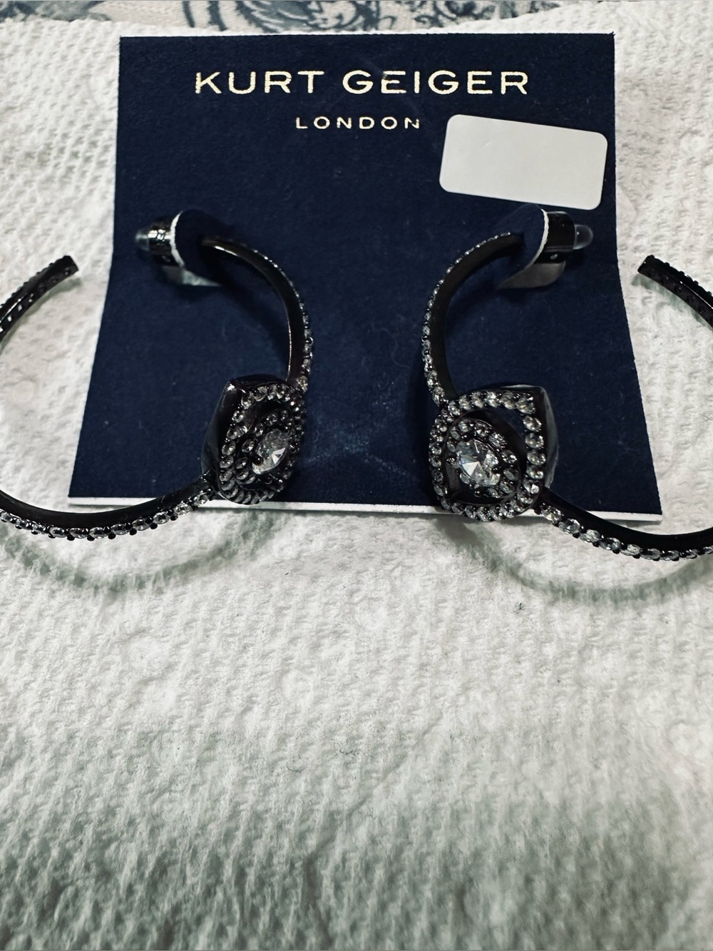 Kurt Geiger Black Crystal earrings